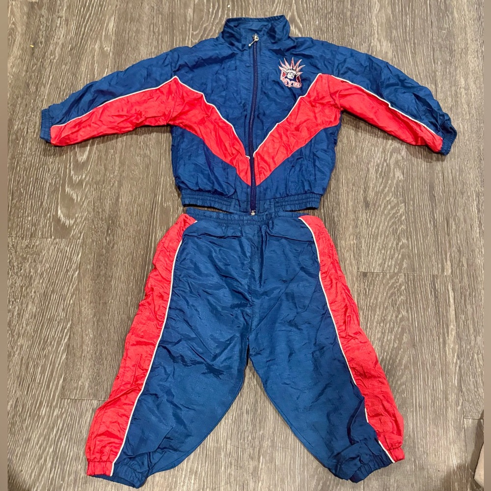 Vintage 90s New York Rangers Windbreaker Track Suit Toddler 24m NHL Lady Liberty